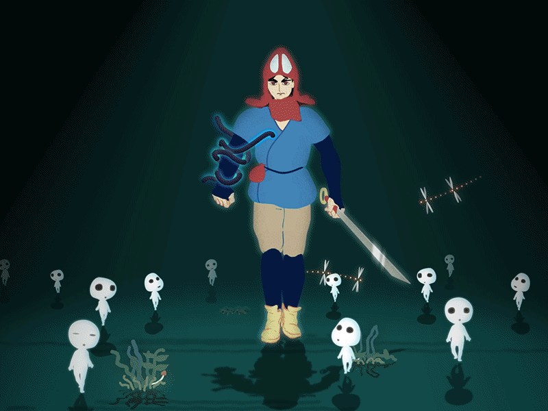 Ashitaka - Princess Mononoke Tribute aftereffects animation ashitaka character animation character design deckard977 illustration kodama mauro mason mononoke hime motiondesign princess mononoke studio ghibli