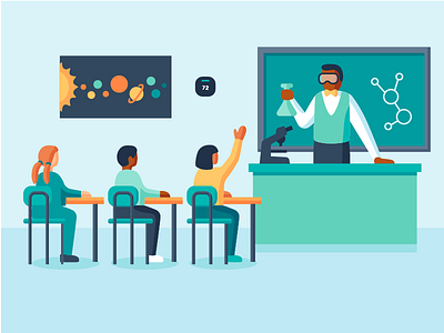 Smartbuildings Illustrations - School school science science illustration thermostat