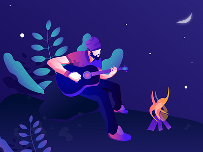 Winter Season Night animation art branding design graphic illustration illustrator logo portrait typography vector website winter season