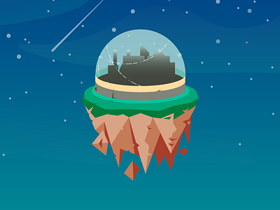 Dome City city game art gradient illustration