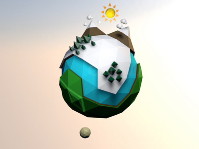 Low Poly Planet 3d cinema 4d design digital lowpoly planet