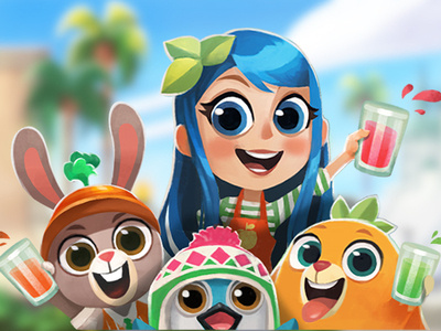 Mobile Game/Juice Jam 2d art character children concept art design game art illustration juice mobile game visual art