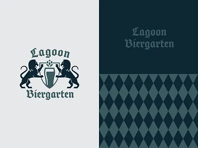 Biergarten Brand beer branding design lion logo pattern restaraunt typogaphy