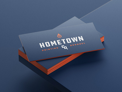 Hometown Co. Business Card bold brand branding busines card ddc identity logo paint screenprinting thick lines