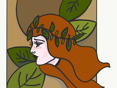 girl and plants digital illustration ginger girl leaf leafs plant plants woman