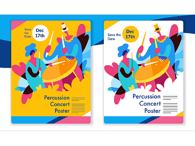 Concert poster draft 1 affinitydesigner colorful colormix concert drum illustration landing page music percussion poster vector