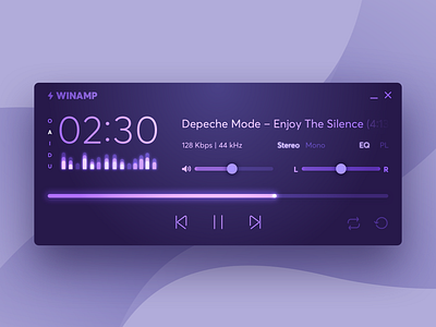 Homage to WinAmp design media player mp3 music player ui winamp