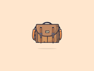 Messenger Bag bag bag design flat illustration graphic design icon illustration illustration art leather messenger messenger bag minimal shoulder ui vector vintage warm colors