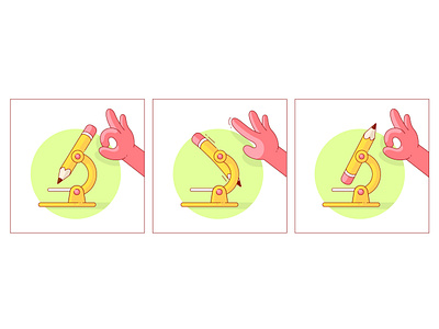 Designer vs Client battle client comic design designer destroyed drawing funny illustration microscope pencil revisions rotation vector war