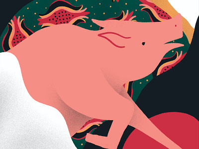 Year of the Pig fruit illustration new year 2019 pattern pig