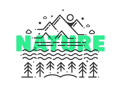 Nature black design dribbble green icon illustration logo nature new white