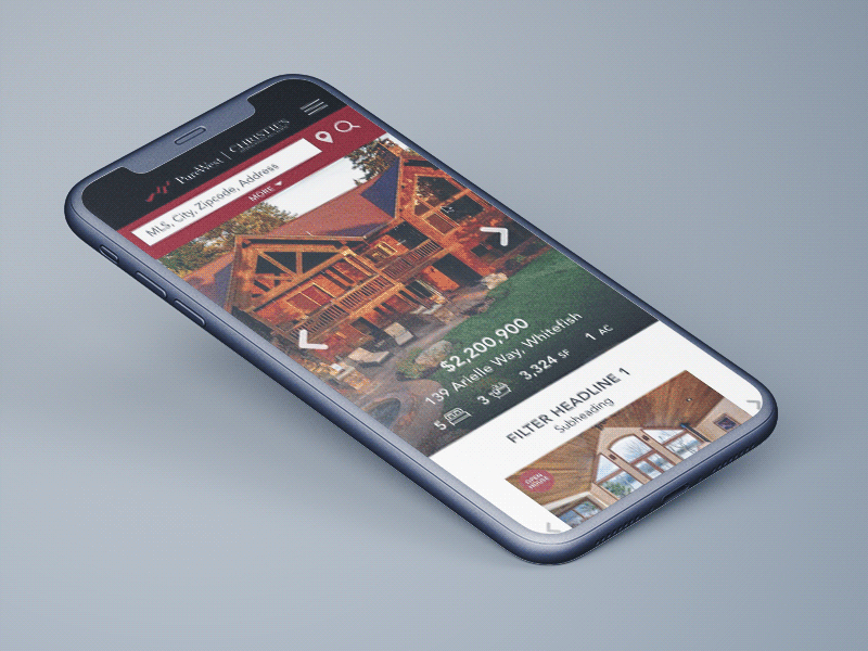 PureWest Real Estate Mobile Mockup adobe xd animation mobile montana ui ux web