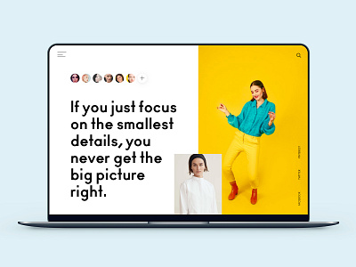 Minimal Fashion Home Page clean fashion landing page concept layout minimal sketch ux ui design white yellow