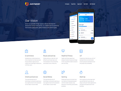 Web-site for JustMoby Company android developement ios mobile web web site design