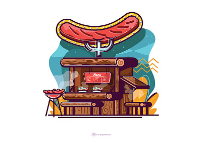 Sausage Stal 2d art cartoon concept design fun illustration vector