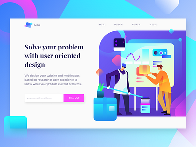 UI Designer Landing Page analyse analytic design team gradient gradients homepage icon illustration ilustration landing page teamwork ui web design website