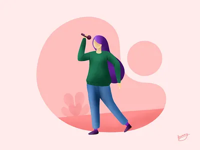 Singing - 5 apple pencil brush character color design illustration ipad nature procreate singing sunny thecruze