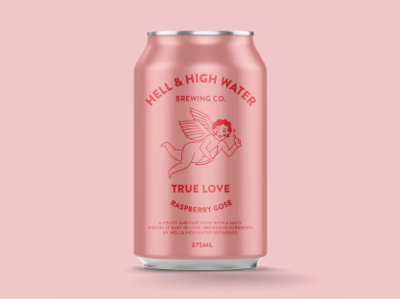 True Love Raspberry Gose beer beer branding craft beer design fmcg graphic design illustration packaging