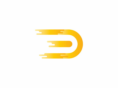 D Logo d logo design flat icon vector yellow