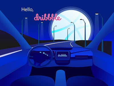 Hello Dribbble! design flat illustration vector