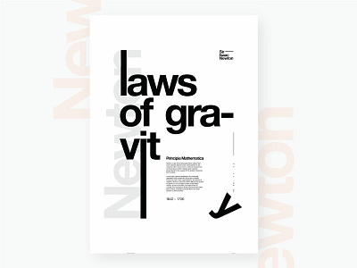 Laws Of Gravity - V2 adobe illustrator black design helvetica illustration newton typography vector