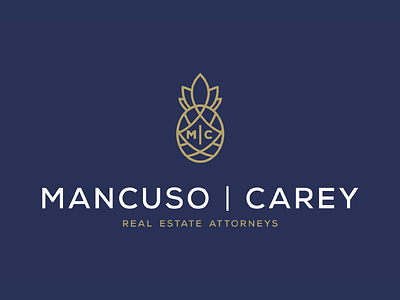 Mancuso | Carey Real Estate Attorneys badge badge logo branding home house housing identity law law logo law office lawfirm lawyer lawyer logo legal logo logo logo design mc pineapple professional real estate