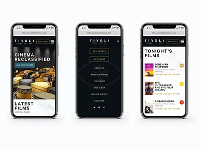 Tivoli Mobile cinema homepage madewithxd web design