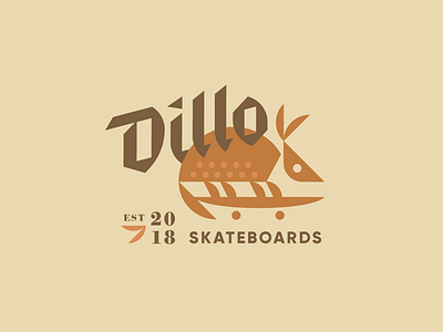 Dillo Skateboards blackletter typography brand and identity brand branding design custom type dillo armadillo animal geometric geometry shapes circle icon illustration illustrator drawing logo logomark logotype skate skateboard sticker badge lockup vector