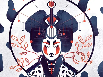 Geisha 2/3 - Full illu on my instagram animation art artsy artwork canada design digitalart drawing flatdesign france graphic graphicdesign illustration illustrator japan montreal motion sketch vector