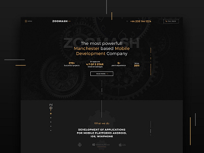 Website for development company black design landing page logo typography ui ui ux web website