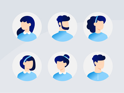 Avatars design flat illustration ui vector web website