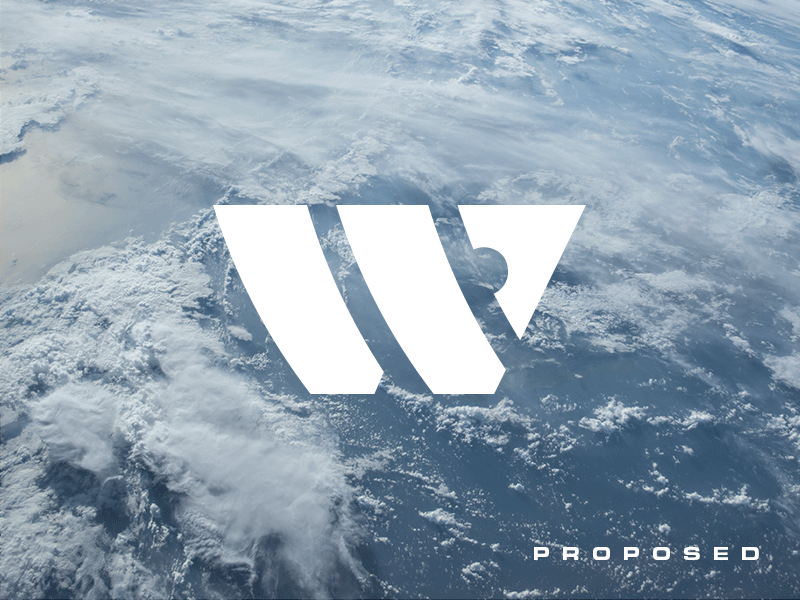 W + Satellite logo mark satellite sharp space symbol w white