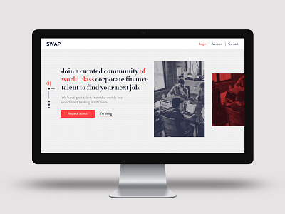 SWAP - talent hiring home page design concept concept design homepage innovative ux website