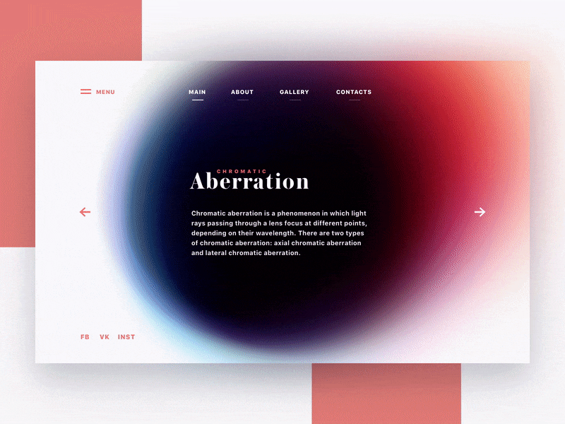 Chromatic Aberation aberation animation chromatic color gradient site ui web