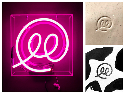 RP Logo Usage brand identity logo mark neon stamp