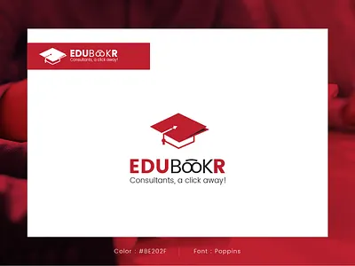 Edubookr abroad consultancy consultants edubookr education logo logodesign red logo