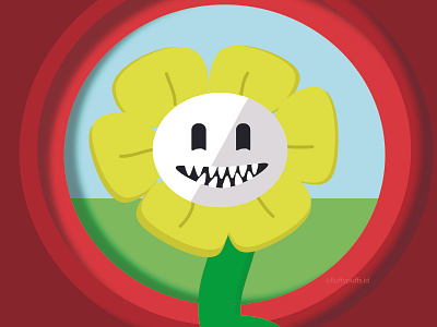 FLOWEY >:) adobe illustrator deltarune design flowey illustration illustrator undertale vector
