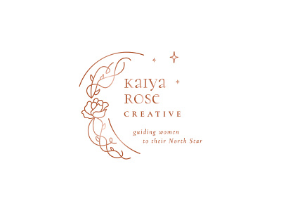 Kaiya Rose Creative Primary Logo branding copper design geometric gold illustration line art logo metallic minimal modern mystical rose gold simple typography