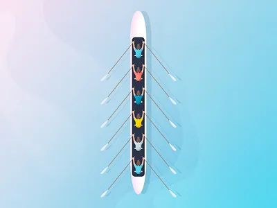Illustration for a Splash Screen app branding crew design illustration mobile rowing sketch team teamwork ui ux vector