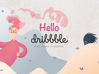 Hey dribbble! design illustration vector