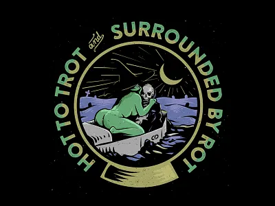 Hot to Trot coffin death design drawing graveyard horror illustration shirt skull witch witches
