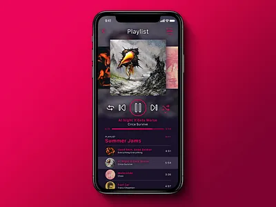 Daily UI :: 009 app dailyui dailyui 009 ios music music player playlist uiux uiuxdesign