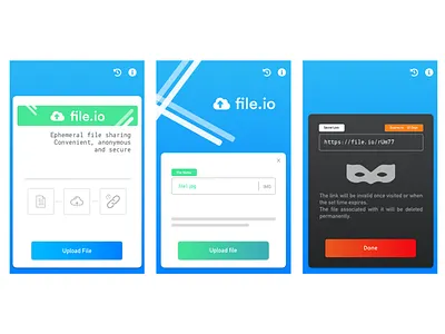 Fileio Android App android app android app design blue design gradient buttons lines rounded corners ui