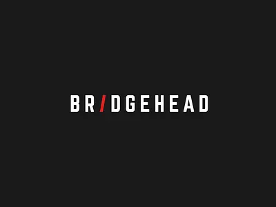 Bridgehead business consulting lettering logo professional services red sans simple slash wordmark