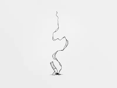 Cigarette Bud bud cigarette cigarette bud dhultin illustration ink line lineart motion smoke