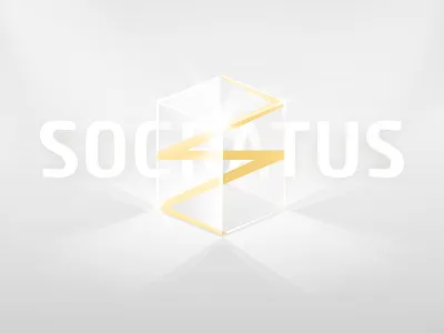 SOCRATUS brand branding crystal design emblem goubine graphic icon identity insurance logo logotype mark socratus souvenir symbol