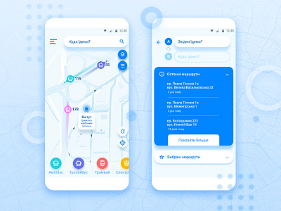 Public transport app app blue design gradient map pattern public transport typography ui ux design