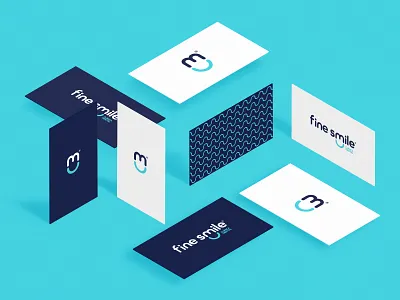 Fine Smile blue branding dental logo dentists design fine smile logo smile