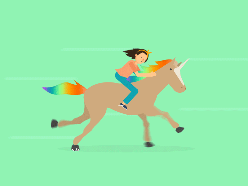 Unicorn after effects after effects animation animal animation art cartoon character design girl horse illustration illustrator loop riding running sport vector