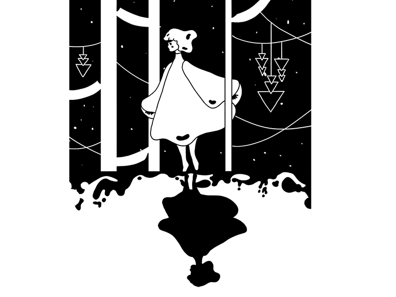 GRIS character design drawing gif illustration line art loop motion